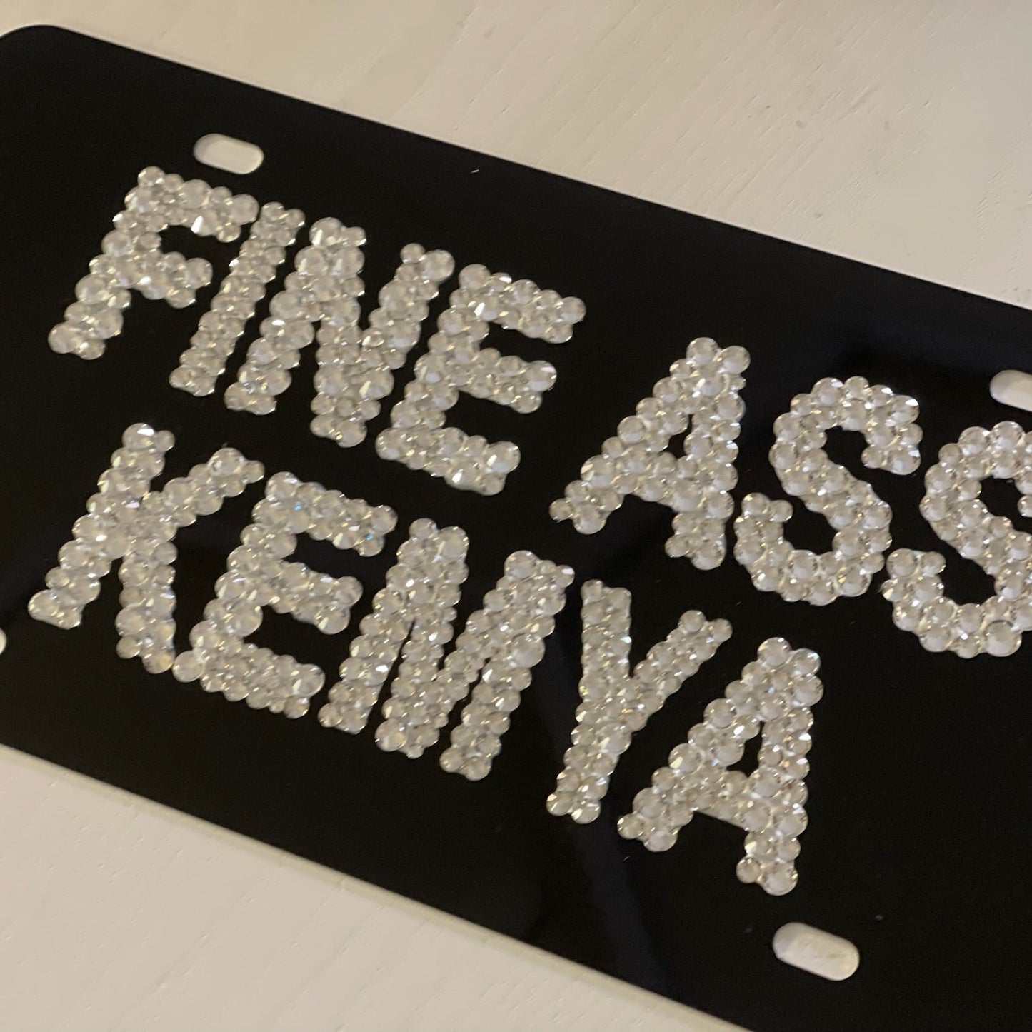 custom crystal license plate