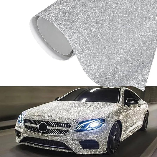 Car wrapped in glitter vinyl