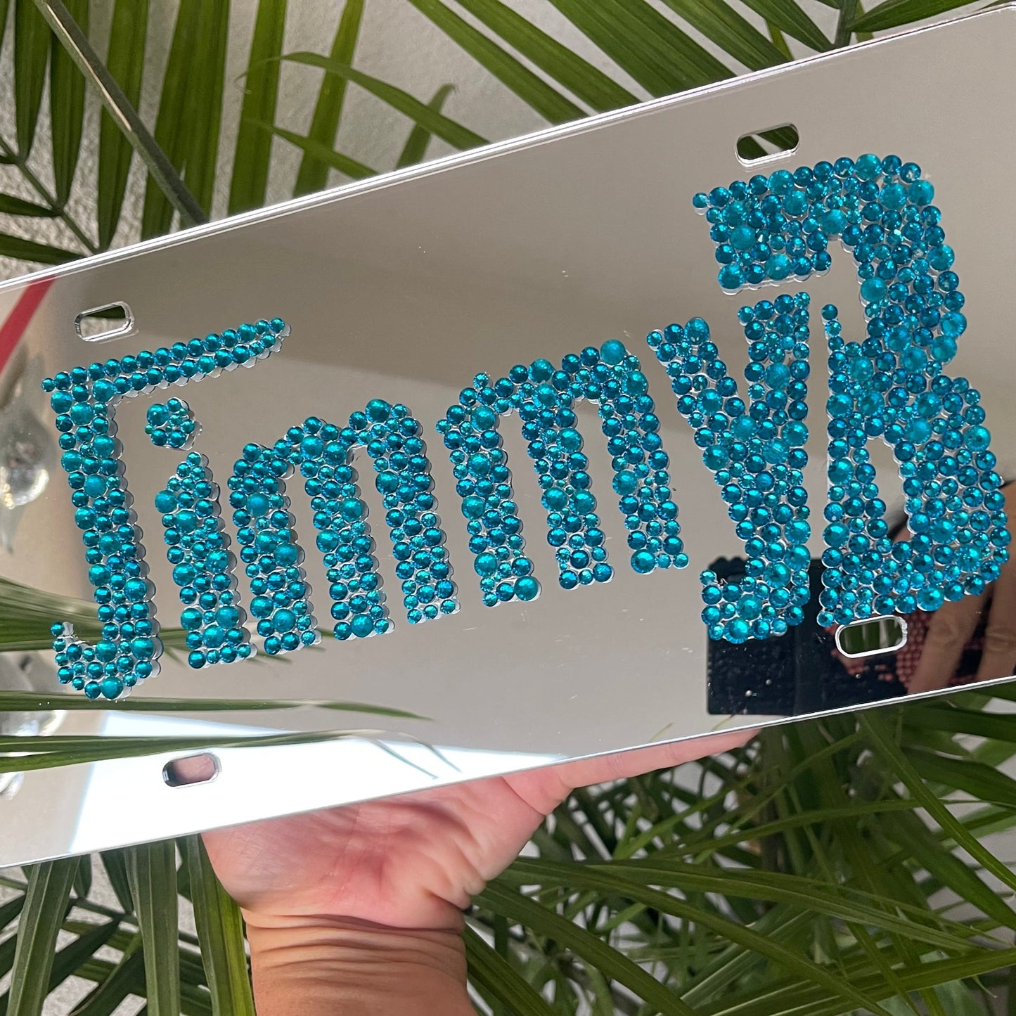 Personalized mirrored license plate
