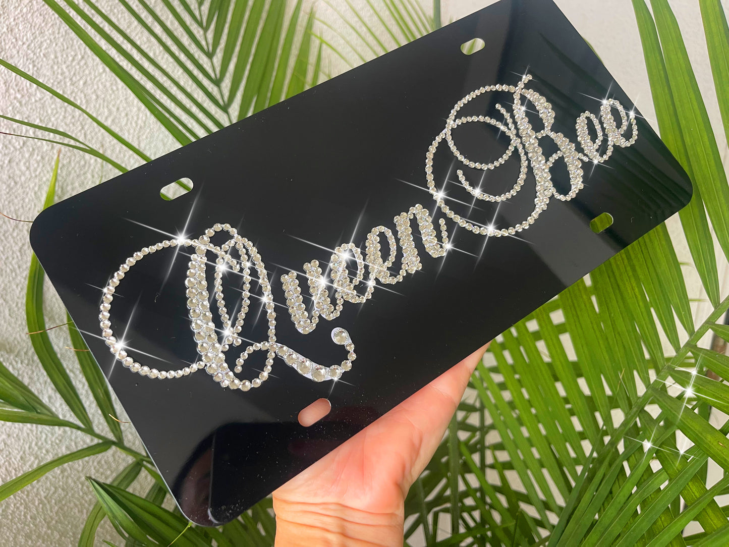 Queen crystal license plate for car