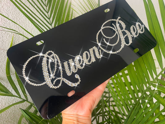 Queen crystal license plate for car