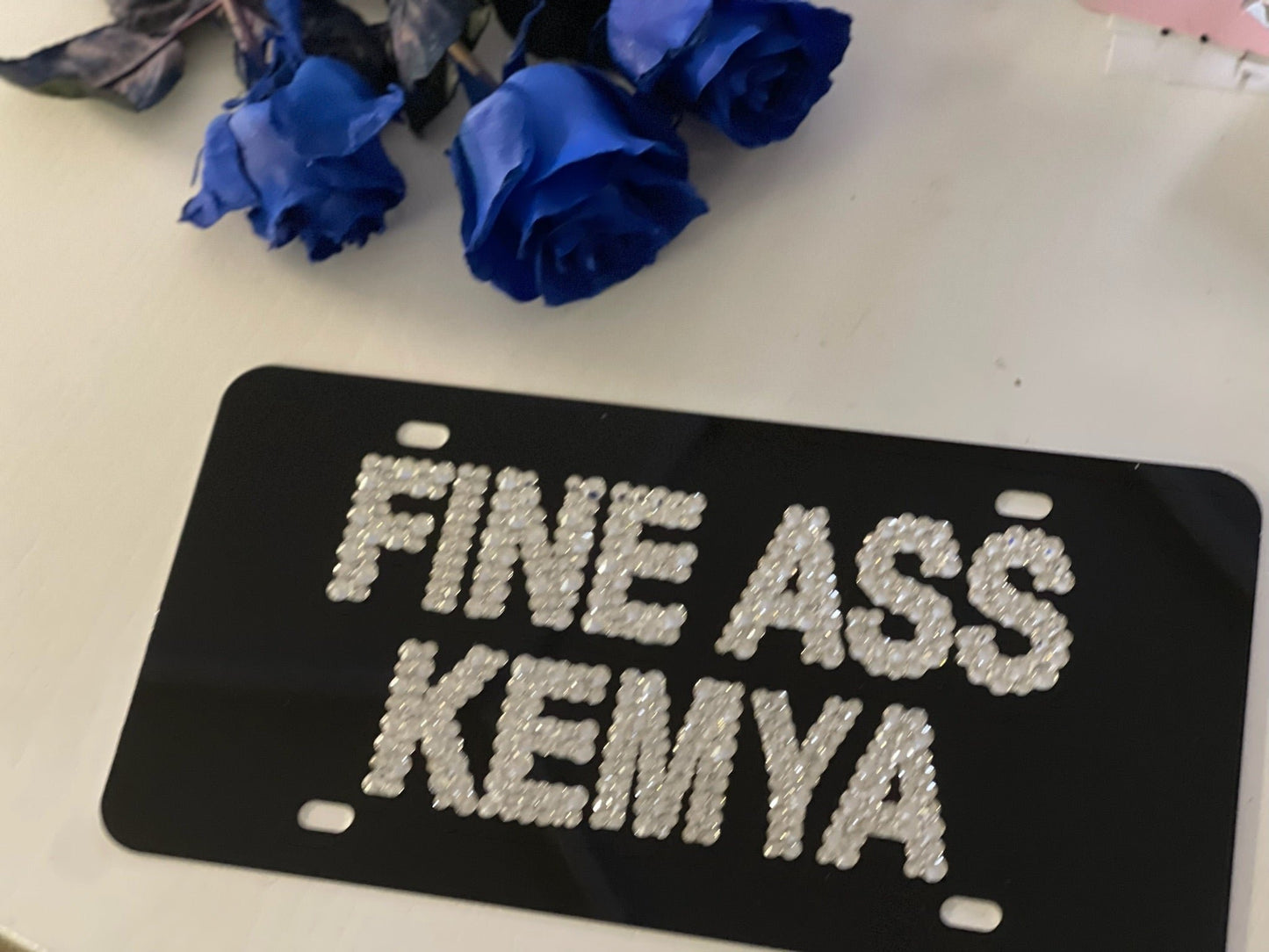 personalized rhinestone car plate