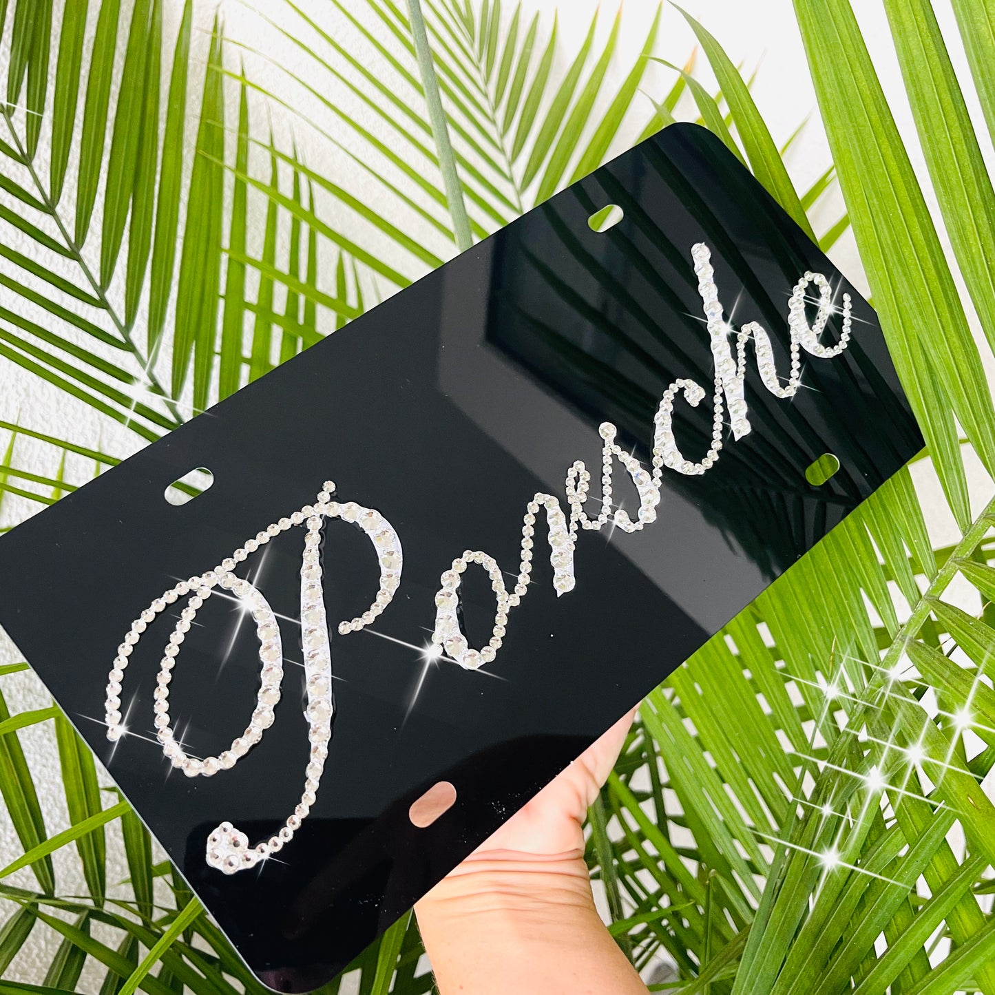 Porsche License Plate with Crystals
