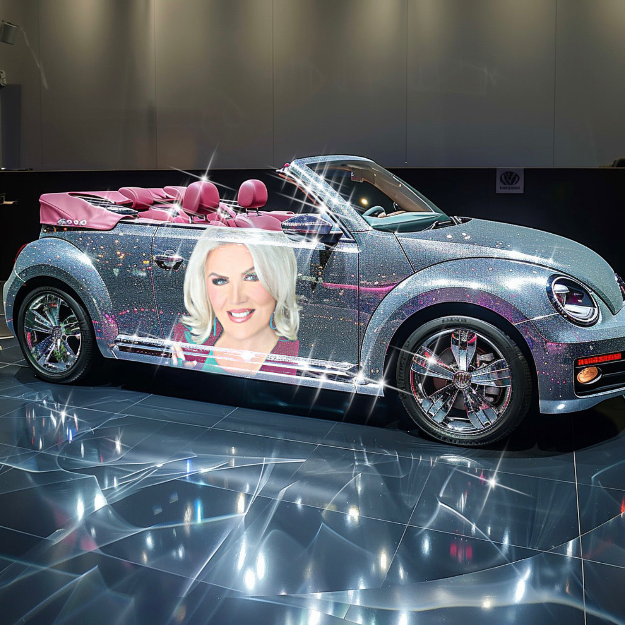 Custom crystal portrait for vehicle decoration