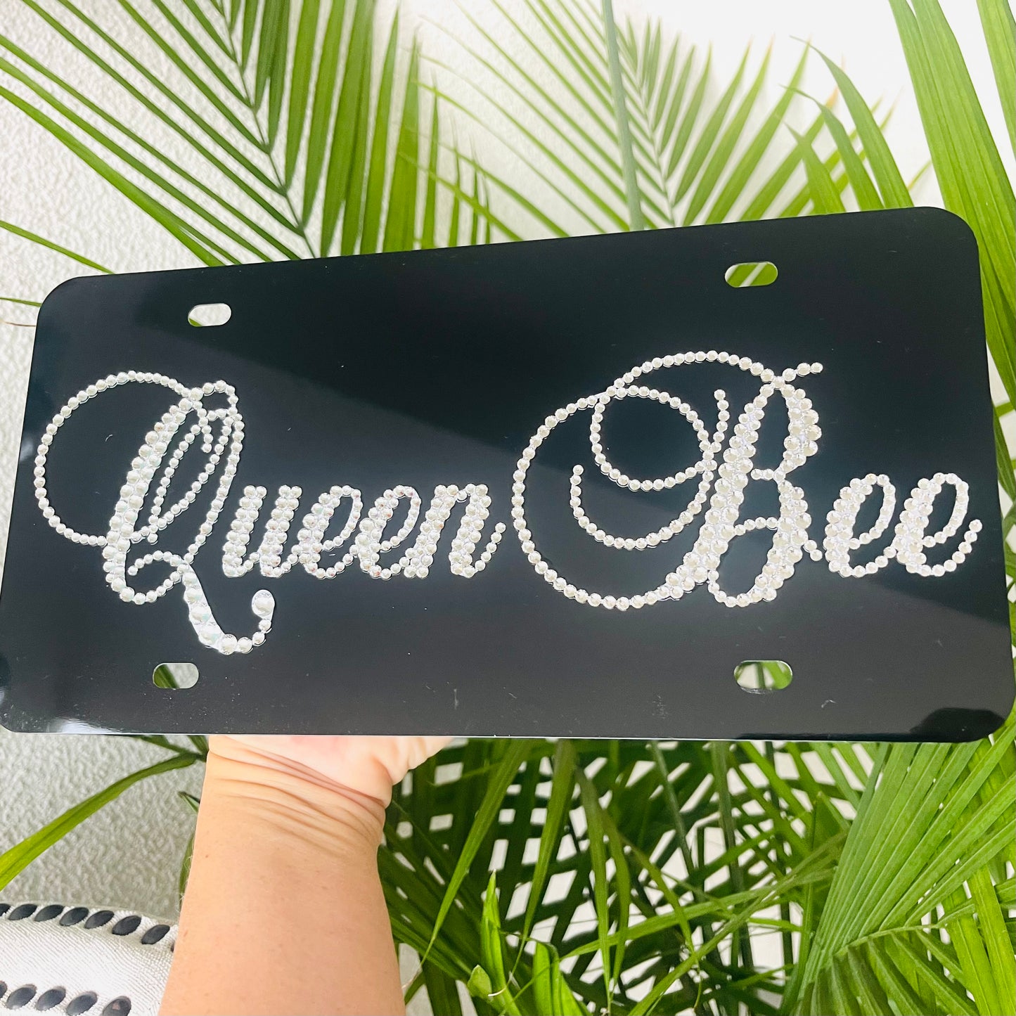 Luxury custom Queen plate with crystals