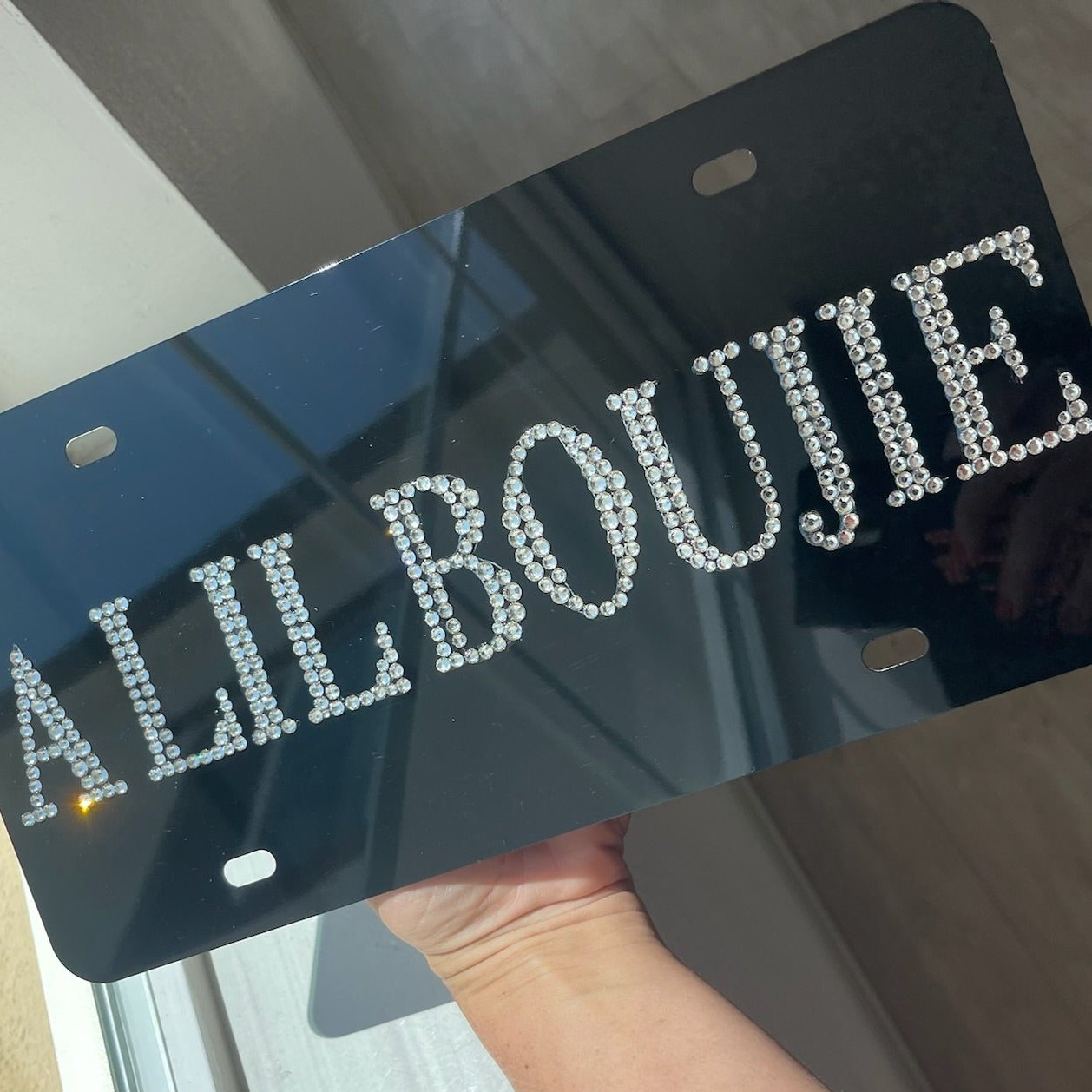 black crystal license plate