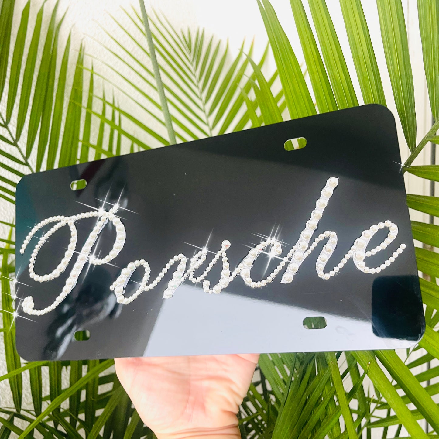 Rhinestone Porsche plate