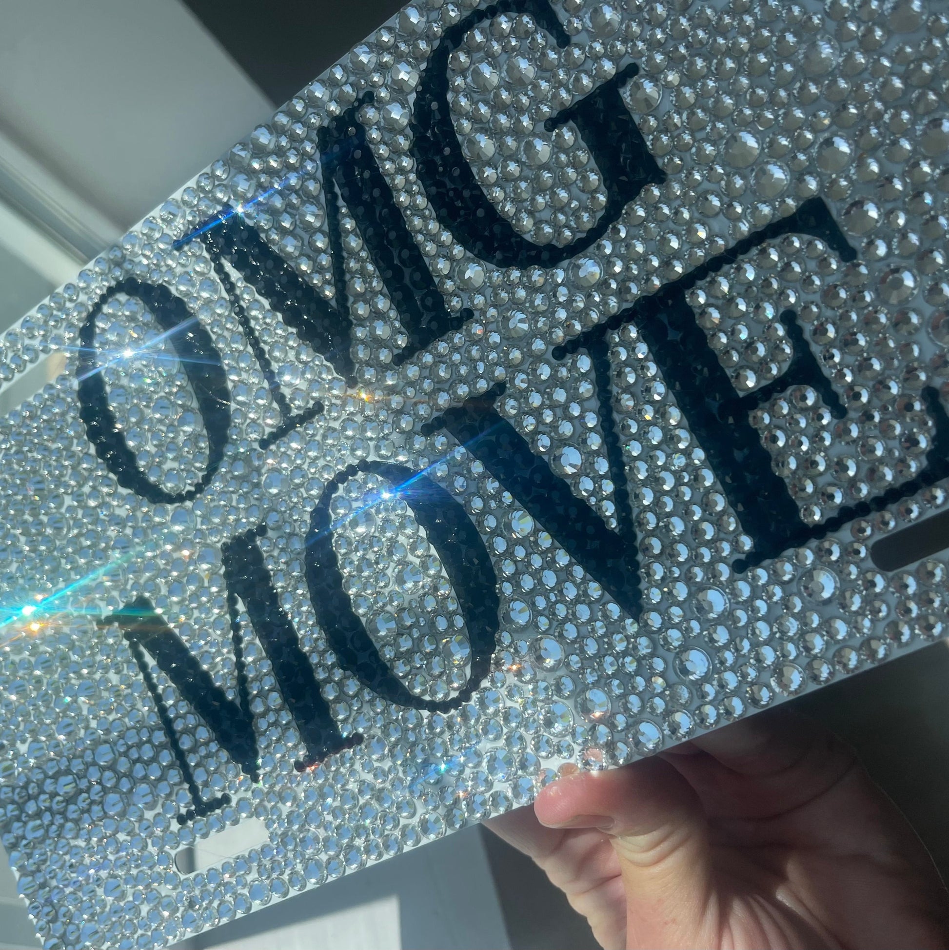 Custom crystal license plates for cars