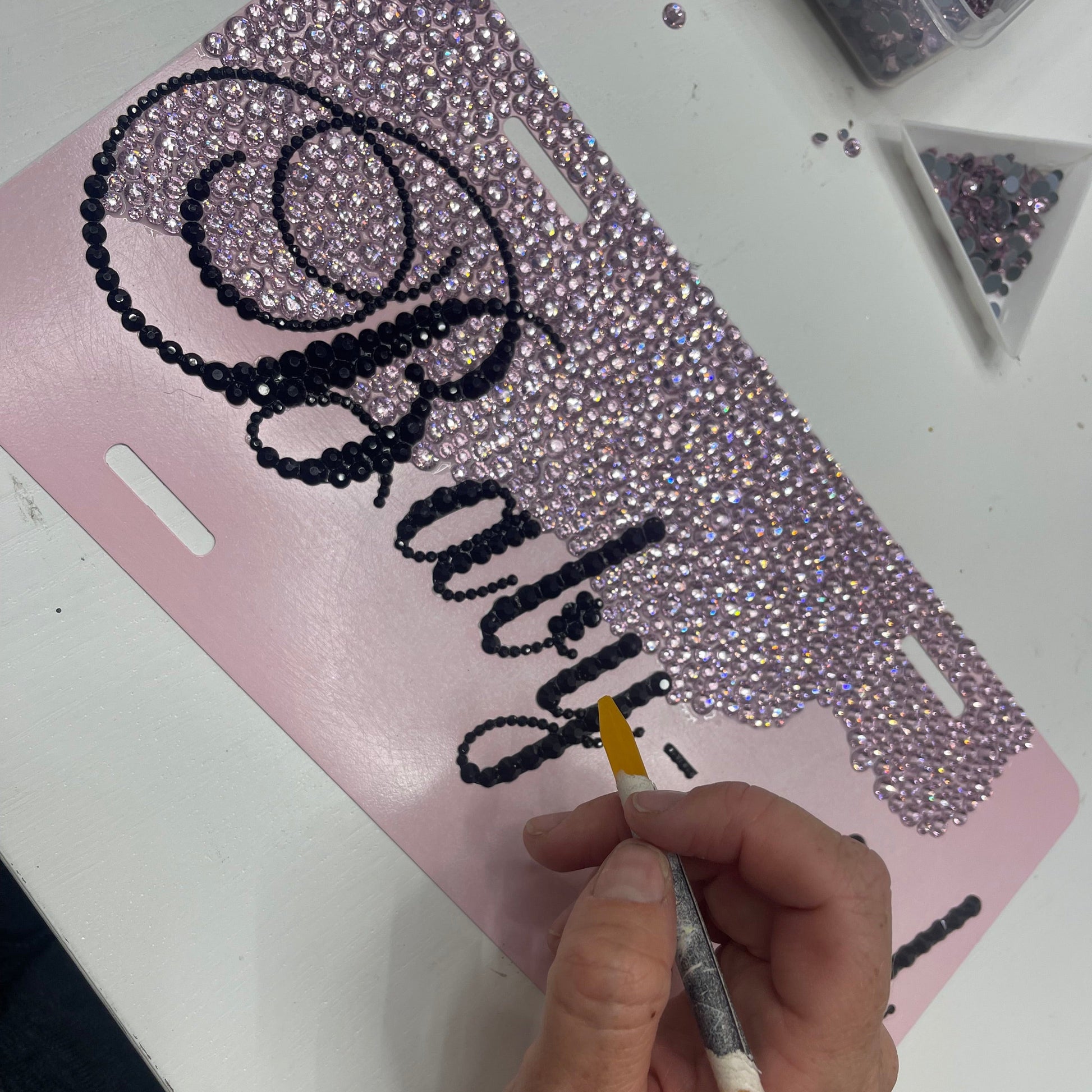 Custom Babygirl crystal license plate